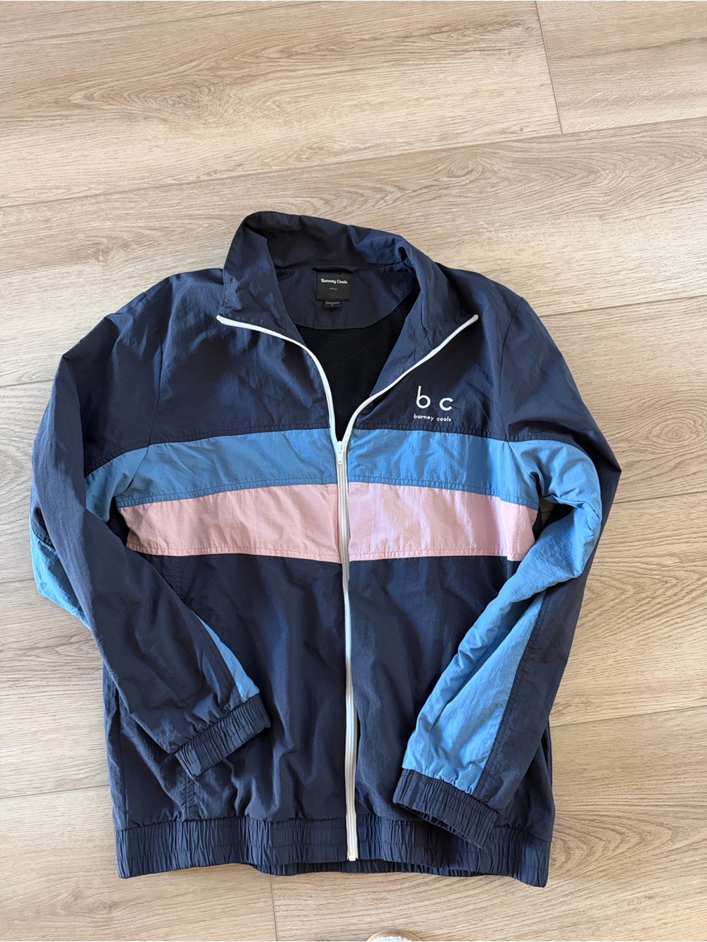Barney Cools for Urban Outfitters Navy, Light Blue & Pink Colorblock Windbreaker
